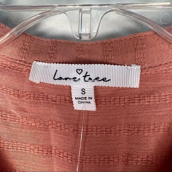 Love Tree Peach 3/4 Sleeve Kimono Wrap Boho V-Neck Blouse - Picture 6 of 8